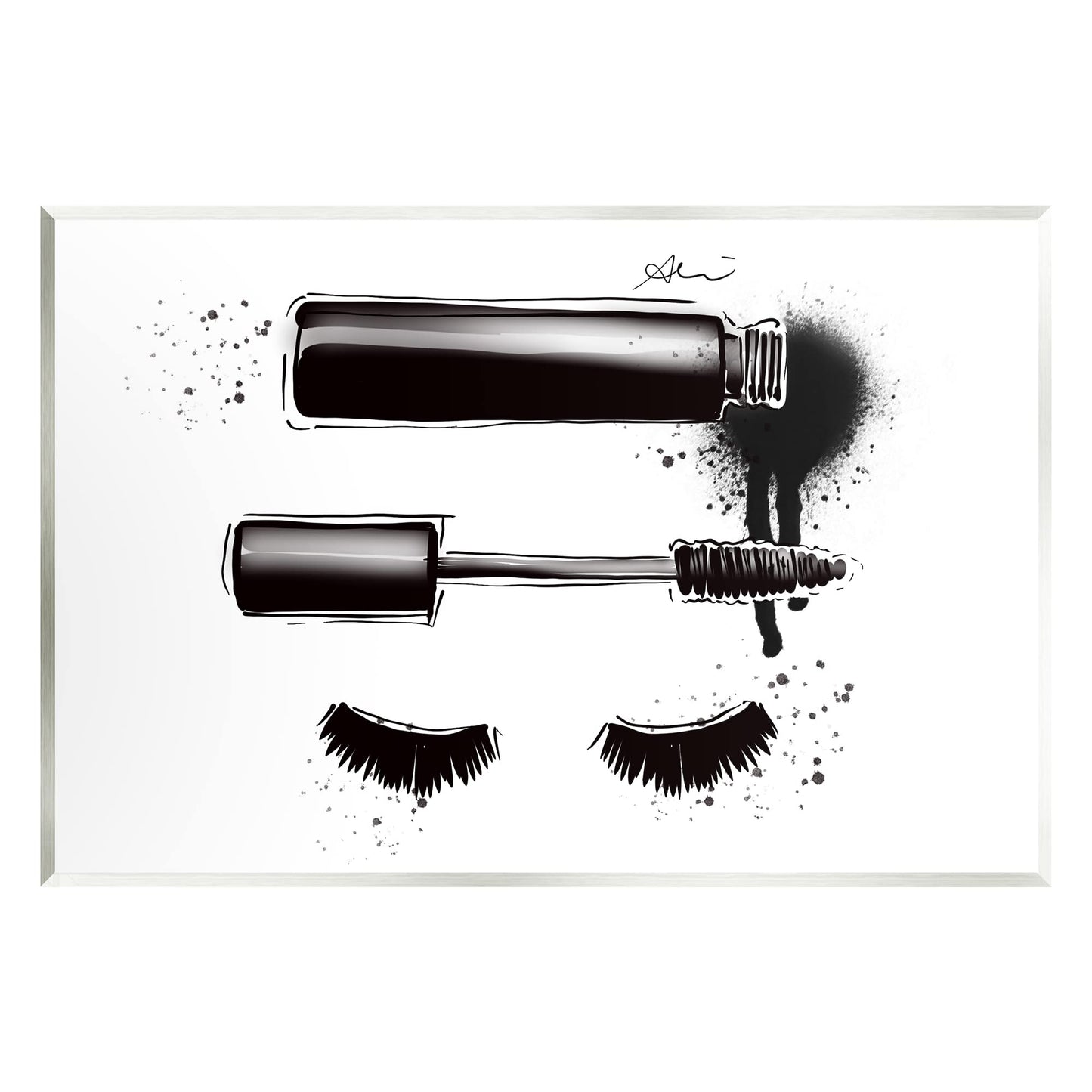 Stupell Industries Glam Mascara Lashes Makeup Wood Wall Art, Design by Alison Petrie