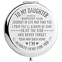 DIDADIC Daughter Gifts from Mom and Dad on Wedding Day, Graduation and Birthday Gifts for Girls, Compact Makeup Mirror (Mir-Daughter-Journey)