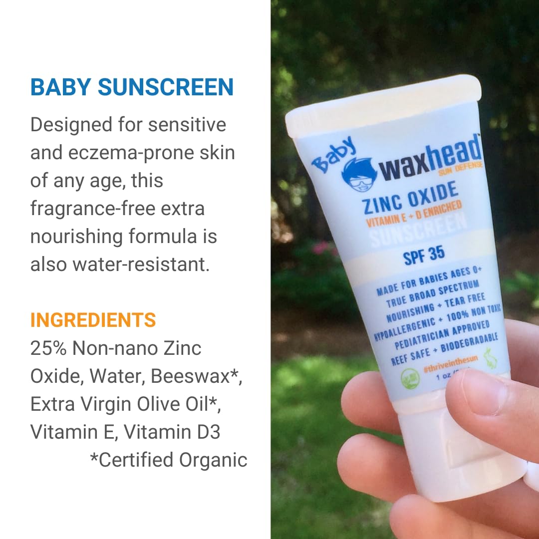 Waxhead Travel Size Sunscreen Sampler Box - Non-Nano Zinc Oxide, Coral Reef Safe, Biodegradable Sunblock SPF 30. Lip Balms, Solid Mini Paste Tins