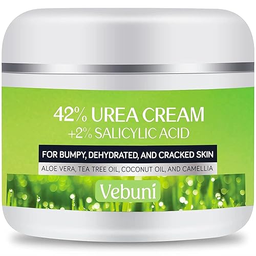 Vebuni Urea Cream 42% Foot Cream Salicylic Acid 4 Oz, Upgraded Callus Remover For Feet, Knees& Elbows, Intensive Moisturizes & Softens Skin