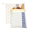 2 Pack Reusable Beeswax Bread Bags for Sourdough & Homemade Bread, Cotton Waxed Bags Keeps Fresh Longer XL Food Storage Bags with Beeswax Lining…