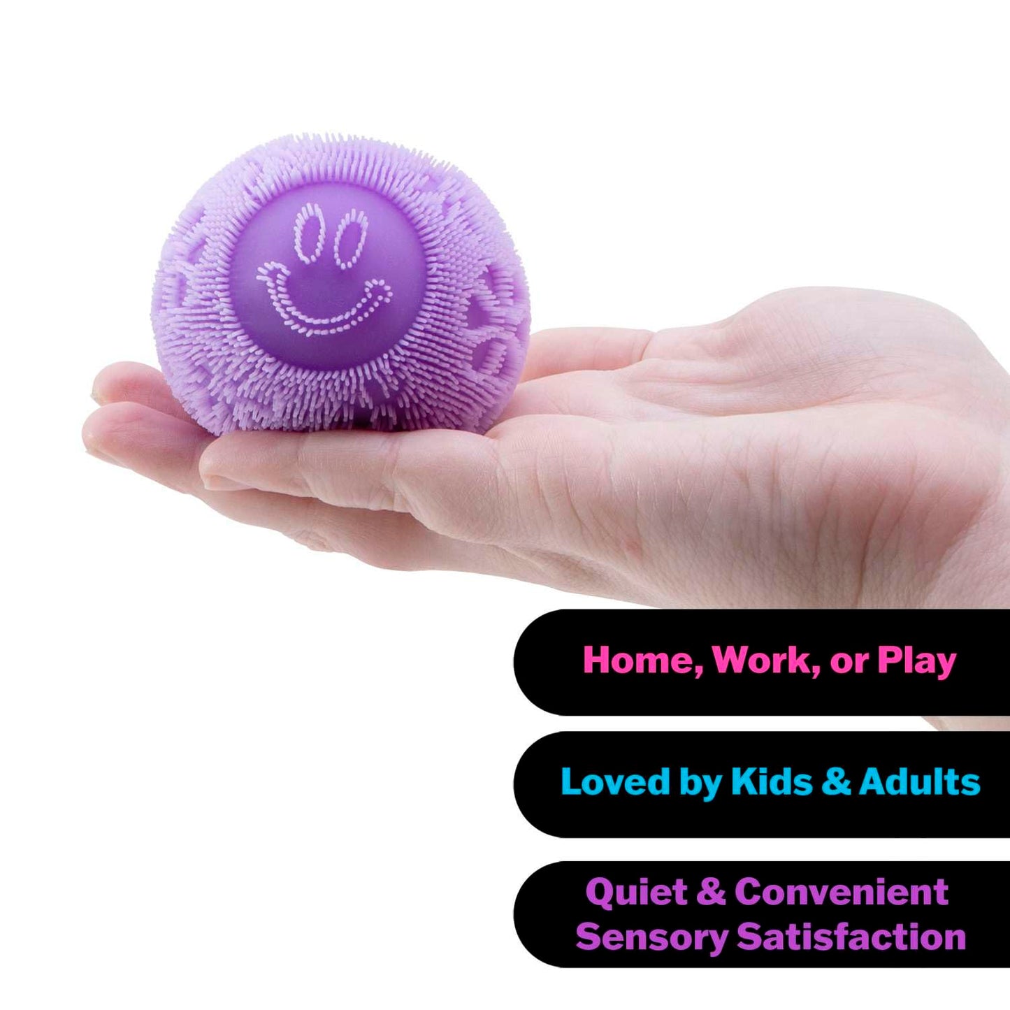 Schylling NeeDoh Fuzz Ball - Sensory Toy with a Velvet Texture and Soft Cloud Squish - Wavy Pattern You Can See and Feel - Ages 3 and Up - Color May…