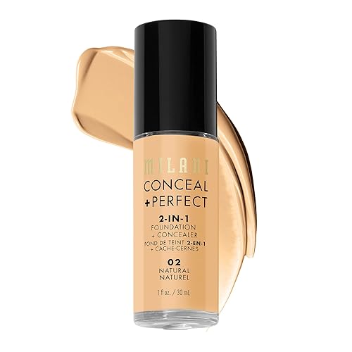 Milani Conceal + Perfect 2-in-1 Foundation + Concealer for a Flawless Complexion, Under Eye Corrector, Cover Redness and Imperfections, Waterproof