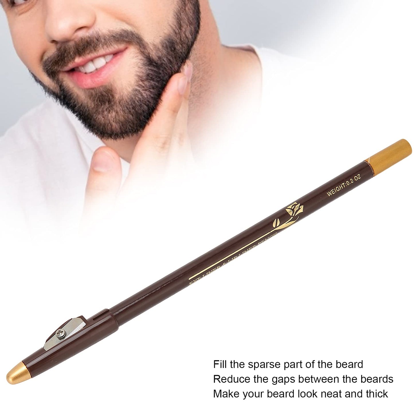 Barber Pencil, red brown beard filler Professional Beard Pencil Filler, beard peil for Men, Hairdressing Pen, Hairline Pencil Beard Shaping Tool (Dark Beauty and Personal Care Yosoo Health Gear