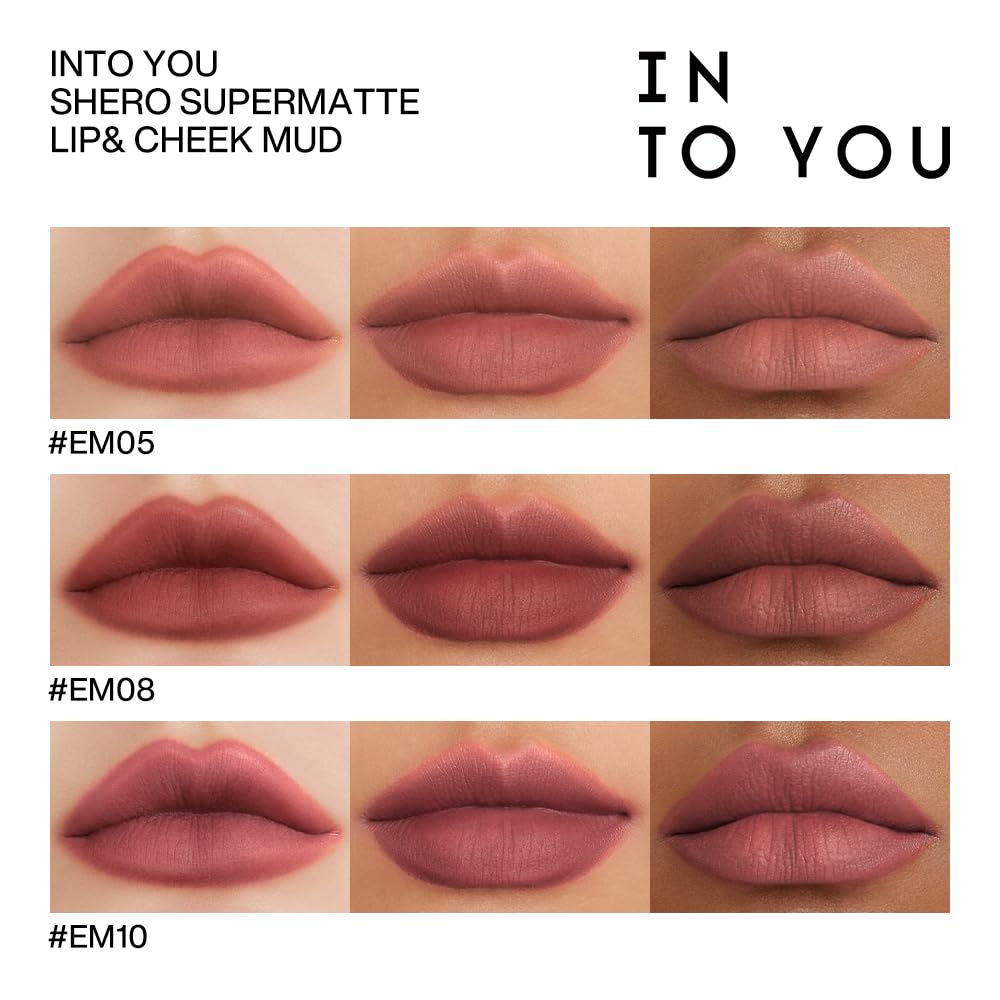 INTO YOU Velvet Matte Finish Lip Stain, Lip Tint, High Impact Lipcolor With Lightweight Lip Mud Texture, Dual-Use For Lips And Cheek, Red Lipstick