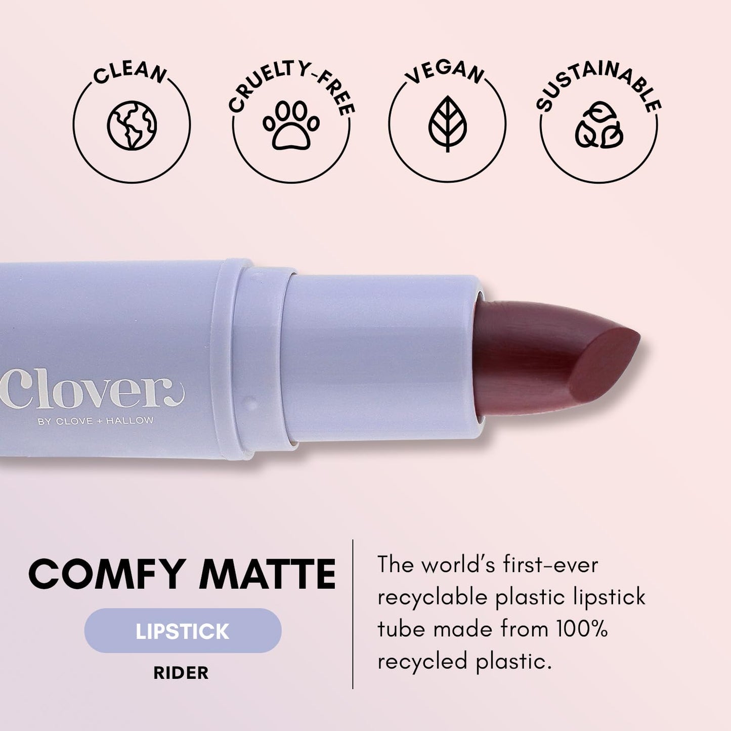 Clover Comfy Matte Lipstick | Non Drying Lipstick, Moisturizing And Lightweight, High Pigmented Lipstick | Cruelty-Free & Vegan Lip Makeup | Shade -
