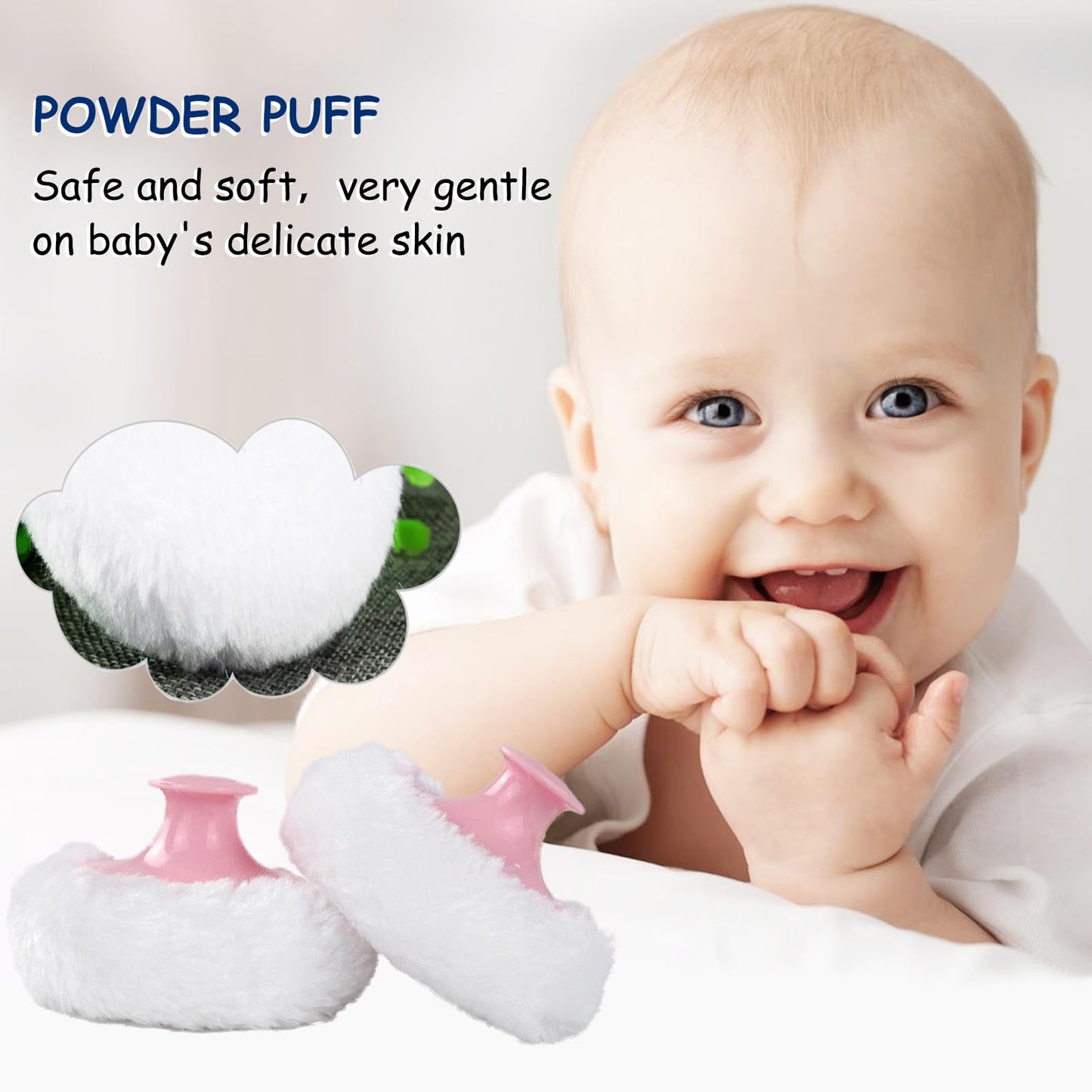 Qopoto Body Powder Puff and Container for Dusting Powder, Women Powder Puff and Powder Case for Bath and Travel (Crane Pattern) Beauty and Personal Care Qopoto