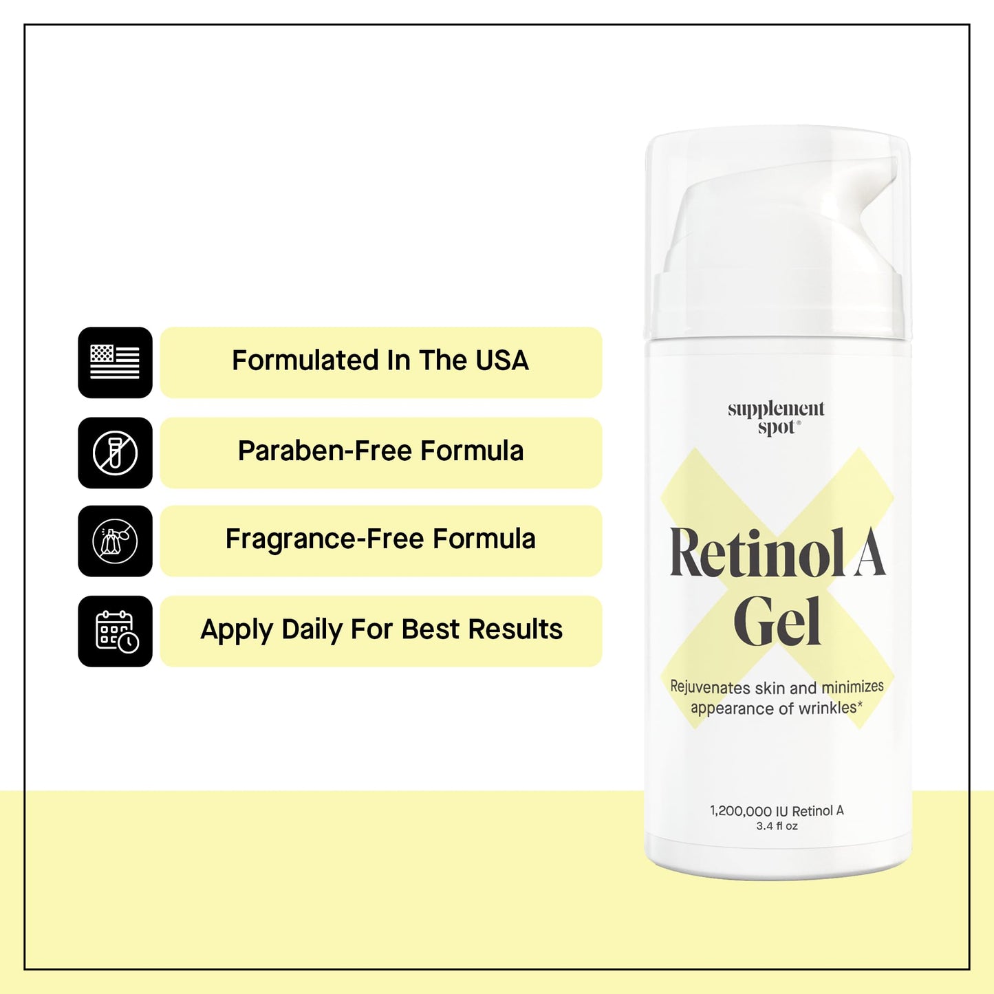 Retinol-A Gel - Anti-Aging Retinol Moisturizer Repairs Fine Lines & Wrinkles - Daily Use for Smoother, Firmer & Younger Looking Skin- (99.9% Water