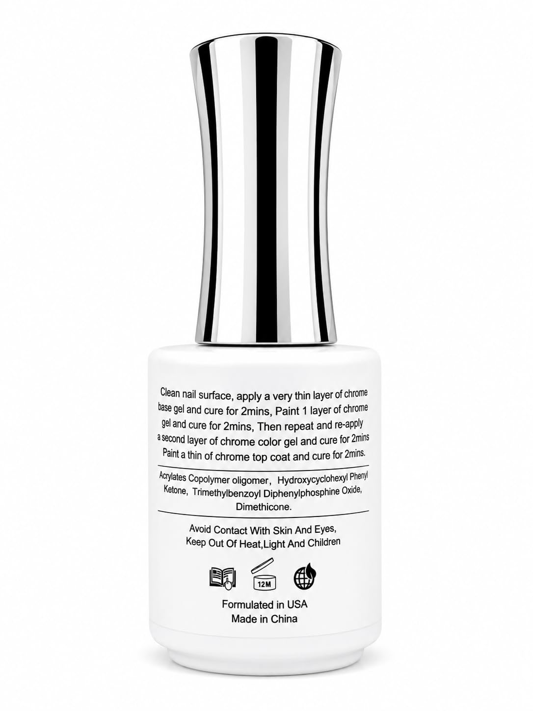 Pyramid Professional Gel Soak Off UV/LED Gel Top Base Coat Nail Polish Manicure Lacquer Matte Velvet Chrome Rubber Base (Chrome Base 0.5oz) Beauty & Personal Care PYRMID