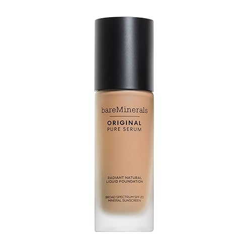 bareMinerals Original Pure Serum Radiant Natural Liquid Foundation Mineral SPF 20, Light Neutral 2.5, Vegan, Cruelty-Free & Dermatologist-Tested