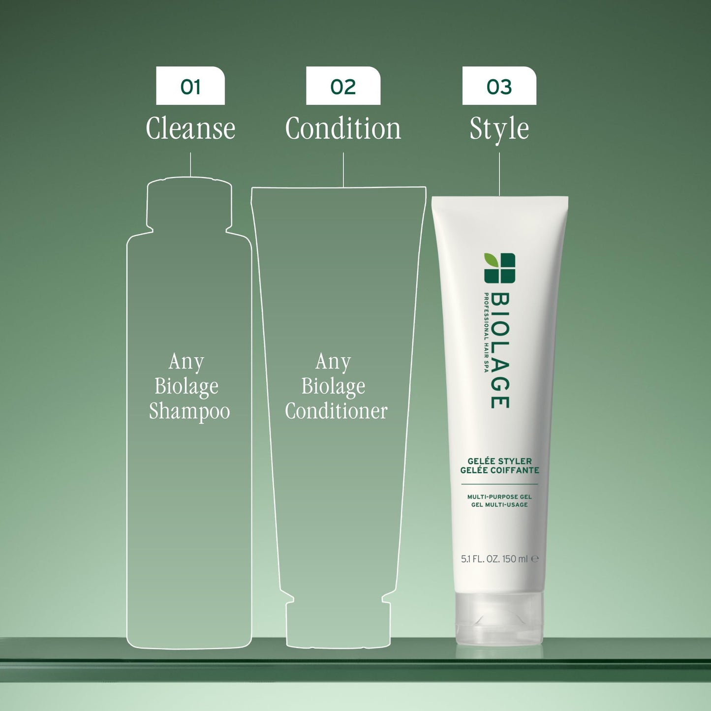 Biolage Styling Gelée - Styling Gel for Slick Backs and Heatless Curls, Firm Hold, Adds Shine & Controls Frizz, Vegan & Cruelty-Free, 16.9 Fl Oz
