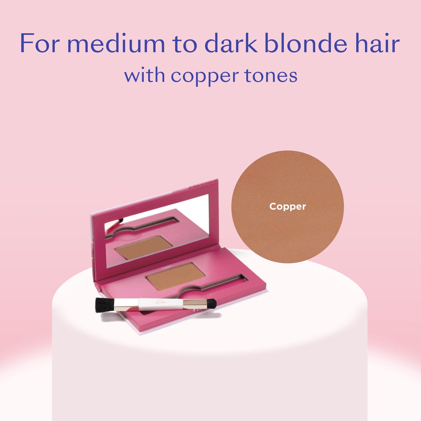 eSalon Root Touch Up + Brow Powder, Conceal & Cover (Copper) - Hairline Powder for Women - Scalp Concealer & Filler for Thinning & Gray Hair Coverage