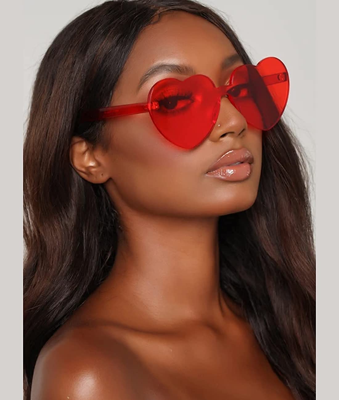 LIULIUBTY Heart Shaped Rimless Sunglasses,Jelly Fudge Series Bachelor Party Cool Sunglasses 8 Pack for Glasses Party Favors (Mixed Colors)