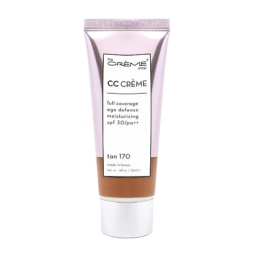 The Creme Shop Color-Adapting Makeup Infused with Kokum Butter, Grapeseed Oil, Cica, Vitamin C, and Aloe Leaf Extract - Full Coverage, Hydrating, SPF 30 - Inclusivity in Every Shade - TAN 170