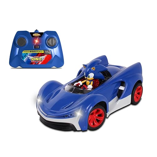 NKOK Team Sonic Racing 2.4GHz Radio Control Toy Car with Turbo Boost - Sonic The Hedgehog 601, Features Working Lights, Adjustable Front Wheel…