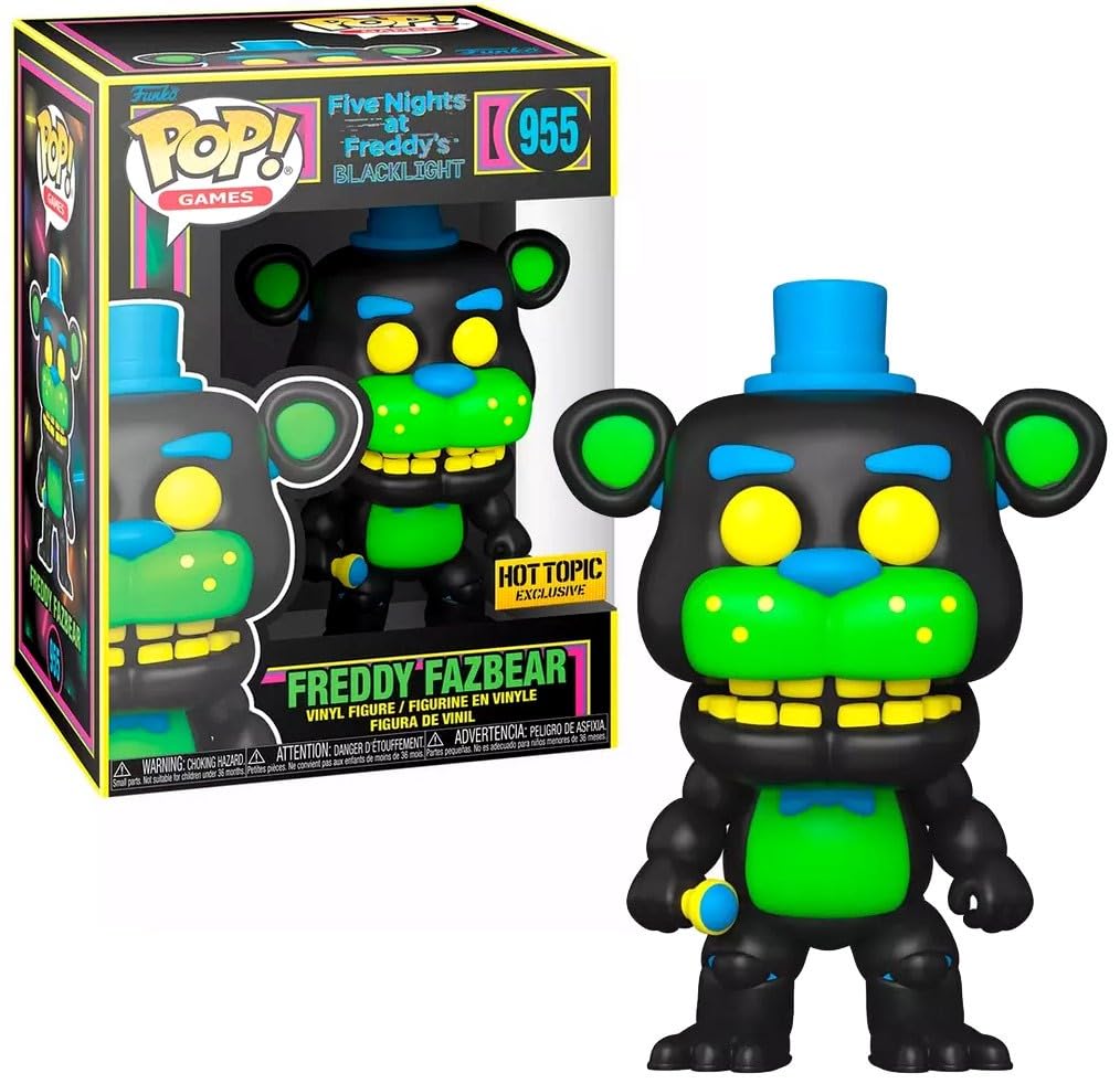 Funko Five Nights at Freddy's Pop Games Freddy Fazbear Blacklight Vinyl Figure Hot Topic Exclusive