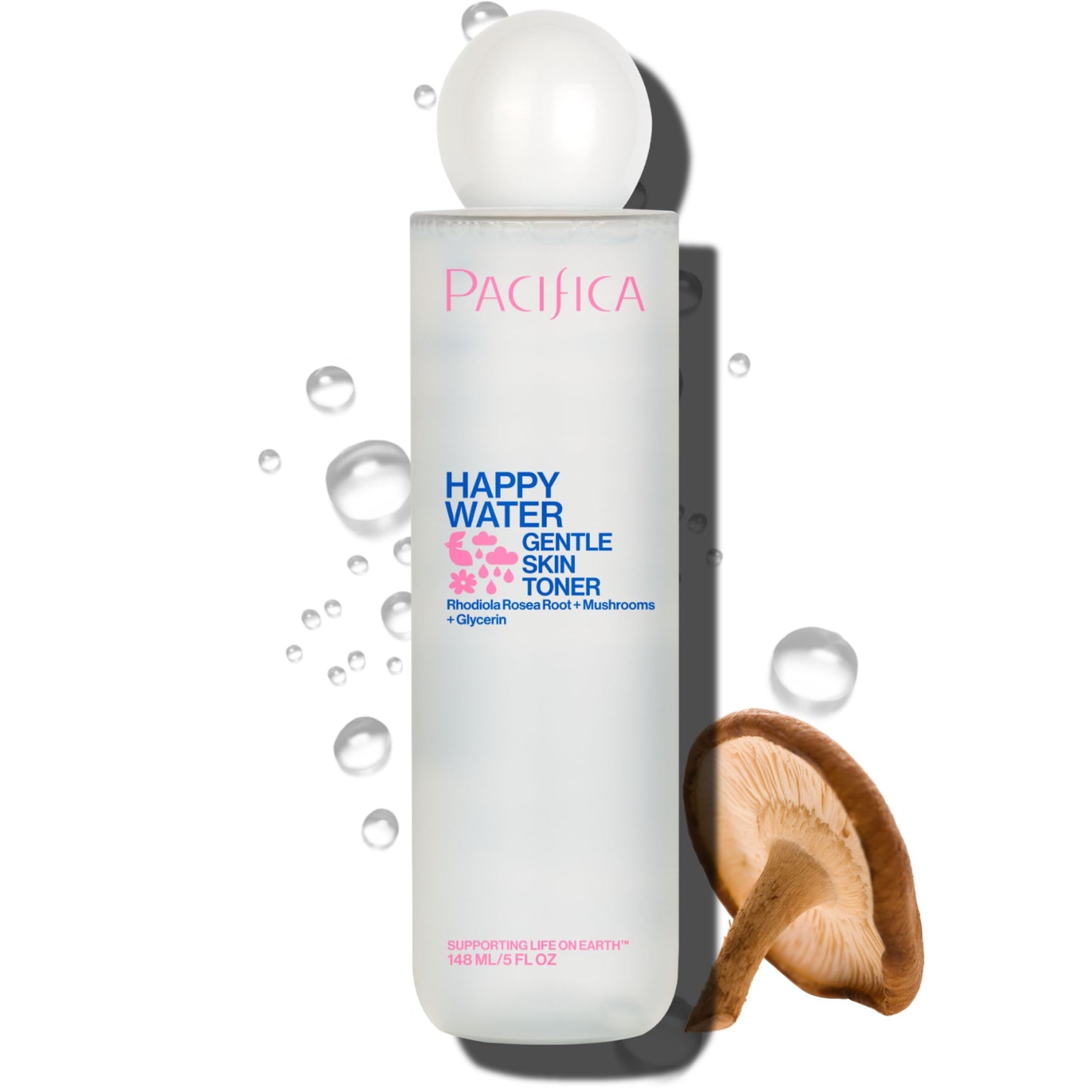Pacifica Happy Water Hydrating Facial Toner - Vegan Ceramides, Hyaluronic Acid & Electrolytes, Refreshing & Calming for Balanced Skin, Clean Beauty