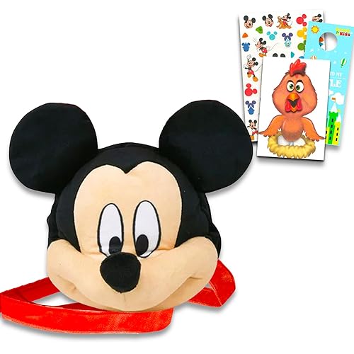 Disney Mickey Mouse Plush Crossbody Bag Set -Bundle of a Plushie with Straps Plus Tattoos, Sticker Activity Book, More | Mickey Mouse Purse for Girls