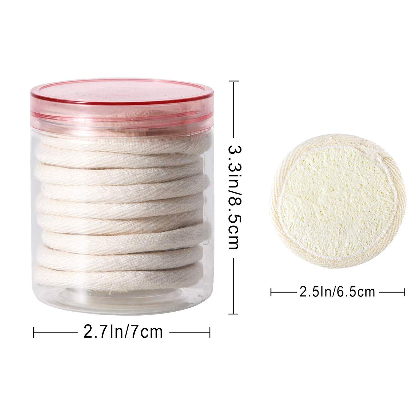 10 Packs Exfoliating Loofah Sponge Loofa Pads,Loofah Face Brush Cleanser and Massager,100% Natural Eco Loofah for Man Women Facial Cleansing Body Wash