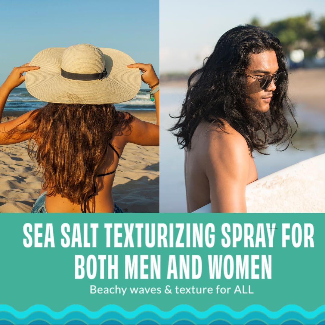 FoxyBae Sea Salt Spray for Hair - with Biotin - Texture, Texturizing, Volumizing, Thickening - for Men & Women - 8 Fl Oz