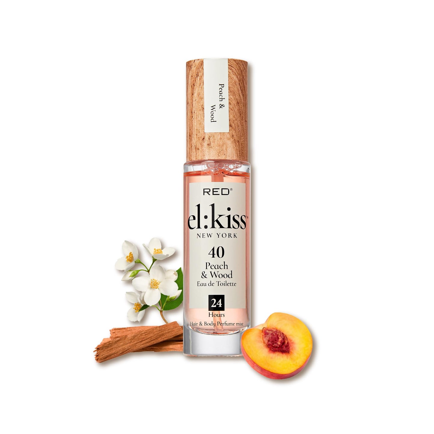 EL:KISS Hair Perfume & Body Mist, Peach & Wood Inspired by Tom F Bitter Peach, Eau de Toilette 30mL (1.01 Fl Oz), Hydrating & Long-Lasting, Alcohol Beauty & Personal Care EL:KISS