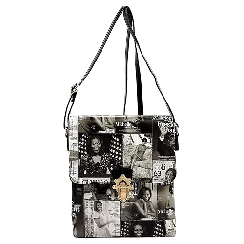 Glossy magazine cover collage cross body handbags purses clutches and wallets Michelle Obama bags (Cross body 10)