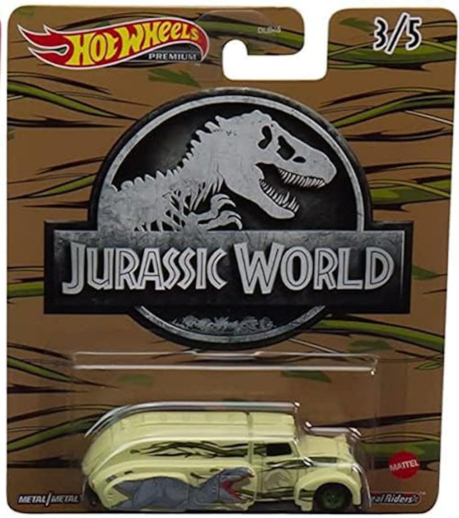 Hot Wheels Jurassic World 2022 Premium Pop Culture Complete 5 Car Diecast Set DLB45-946Q Release