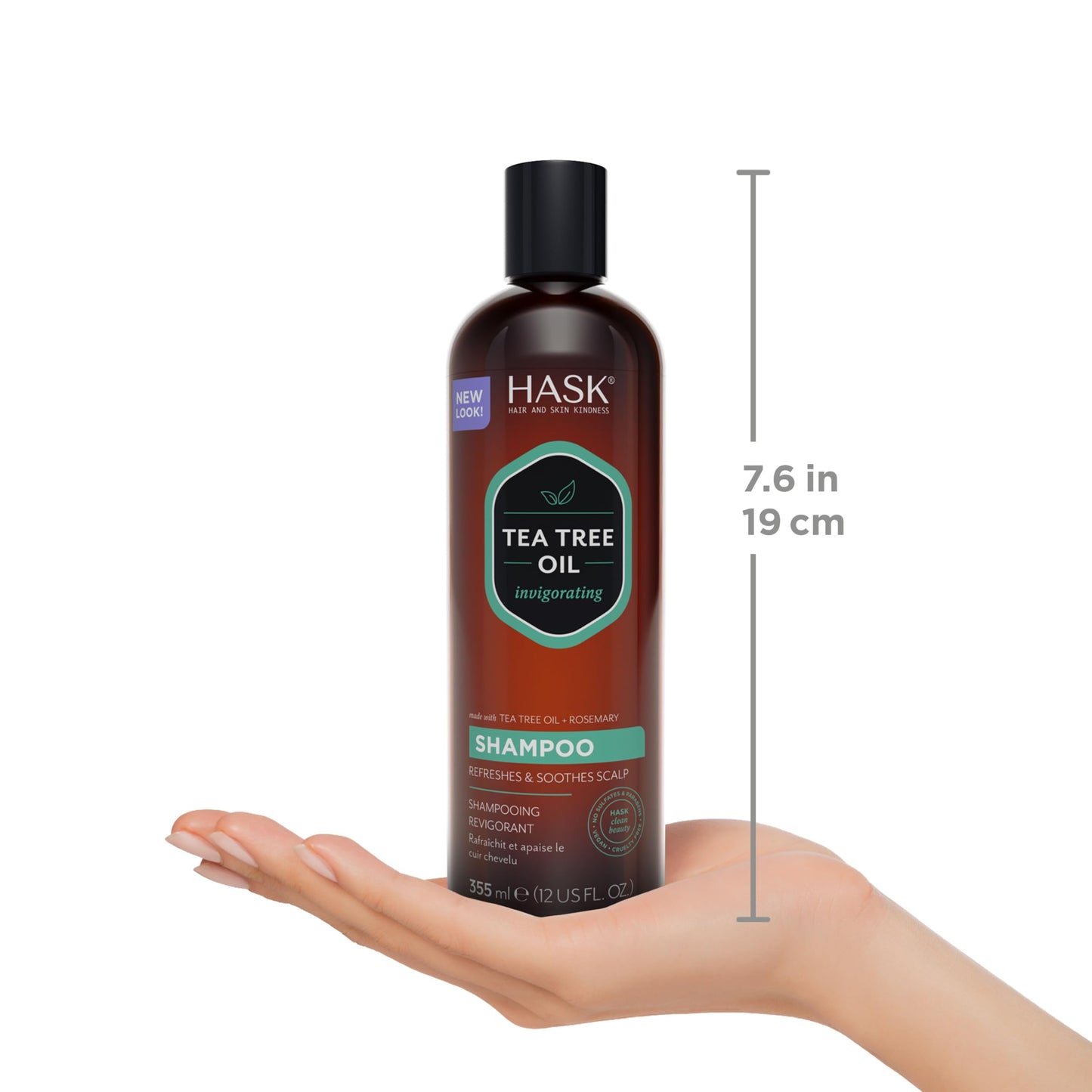 HASK Tea Tree Oil & Rosemary Invigorating Shampoo + Conditioner Set | Refreshes Scalp, Sulfate-Free, Paraben-Free, Gluten-Free, Color Safe | 12oz each