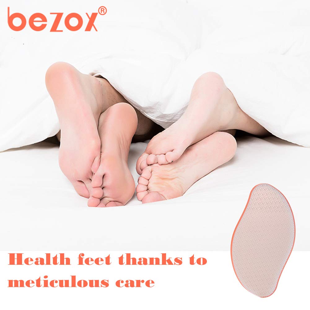 BEZOX Glass Foot File Callus Remover, Crystal Pedicure Foot Rasp for Callused, Coarse, Hard Skin Removal, Portable Hand Sized Foot Scraper for Cracked