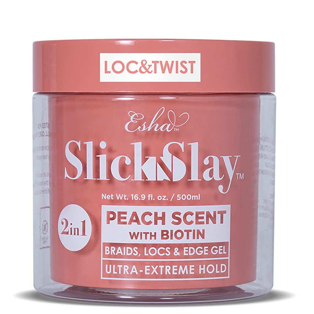 Esha Slick N Slay Braiding Gel - 3-in-1 Ultra Extreme Hold Hydrating & Conditioning Shining Fast Dry Locking Gel for Locs, Twists, Braids, and Edges