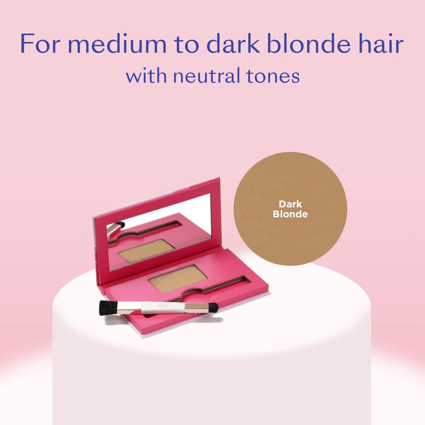 eSalon Root Touch Up + Brow Powder, Conceal & Cover (Dark Blonde) - Hairline Powder for Women - Scalp Concealer & Filler for Thinning & Gray Hair