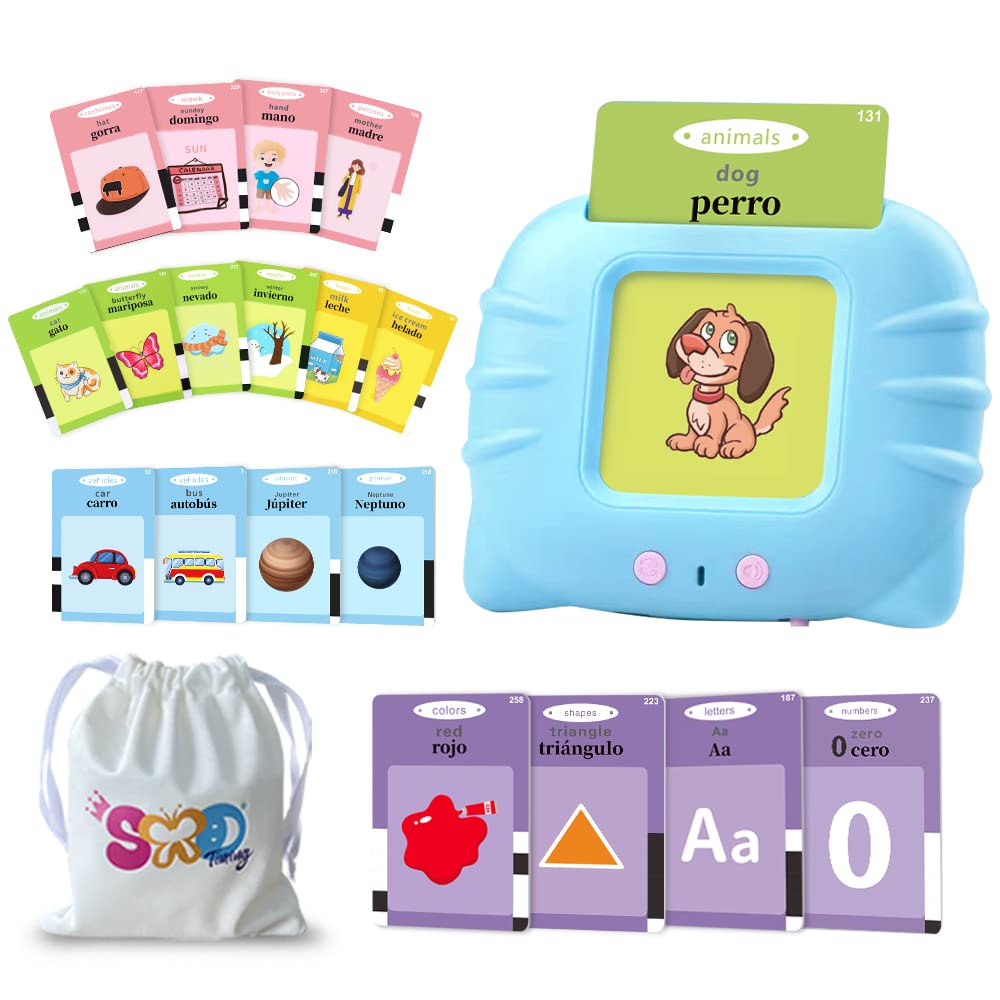 TimingSXD Spanish Flash Cards – Bilingual ABC, Numbers, Colors & Shapes for Toddlers & Preschoolers, English/Spanish Learning Toy for Ages 2+