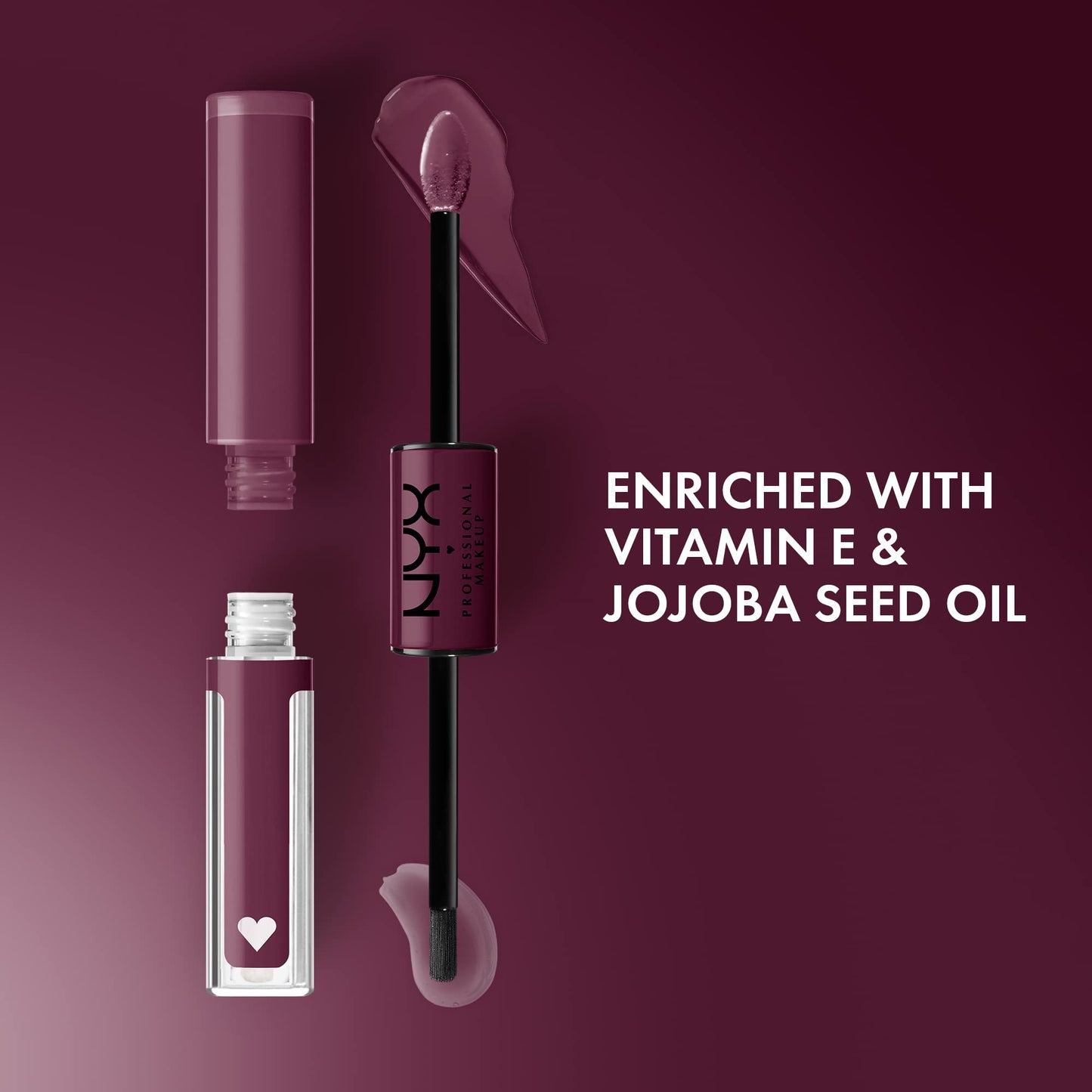 NYX Professional Makeup Shine Loud, Long-Lasting Liquid Lipstick with Clear Lip Gloss - Make It Work (Cool-Toned Plum)