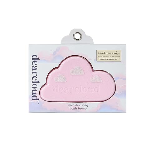 dearcloud Coconut Rose Moisturizing Bath Bomb - Epsom Salt Relaxation, Self-Care Essential for Women (Coconut Rose)