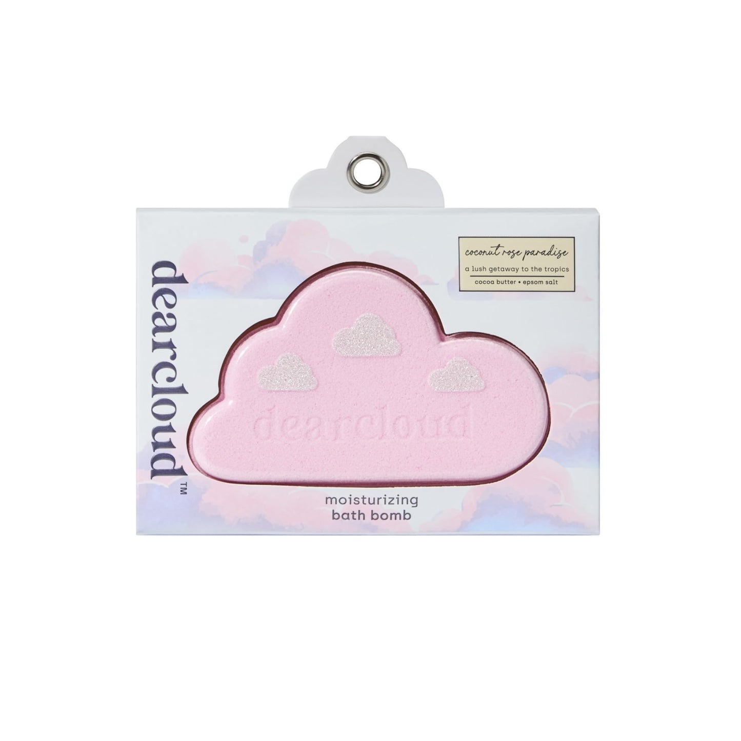 dearcloud Coconut Rose Moisturizing Bath Bomb - Epsom Salt Relaxation, Self-Care Essential for Women (Coconut Rose)