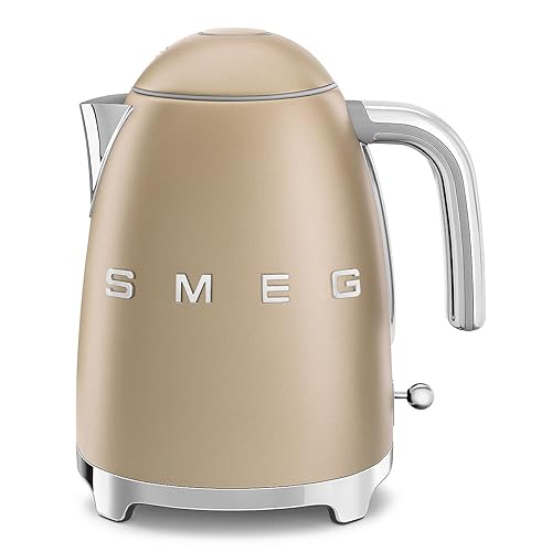 SMEG 50's Retro Style 7 Cup Electric Water Kettle with Automatic Shutoff, Removable Base, and Water Indicator, KLF03CHMUS, Matte Campagne
