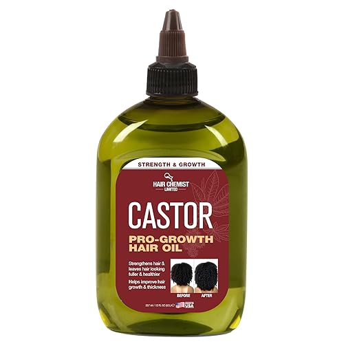 Hair Chemist Pro-Growth Natural Castor Hair Oil, Large 12 oz. - Strengthening & Growth Stimulator for Hair Growth