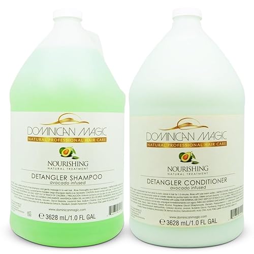 Dominican Magic Avocado Detangler Shampoo & Conditioner - 1-Gallon Duo Set - Deep Moisture & Strength for All Hair Types- Tangle-Free Hair, Salon