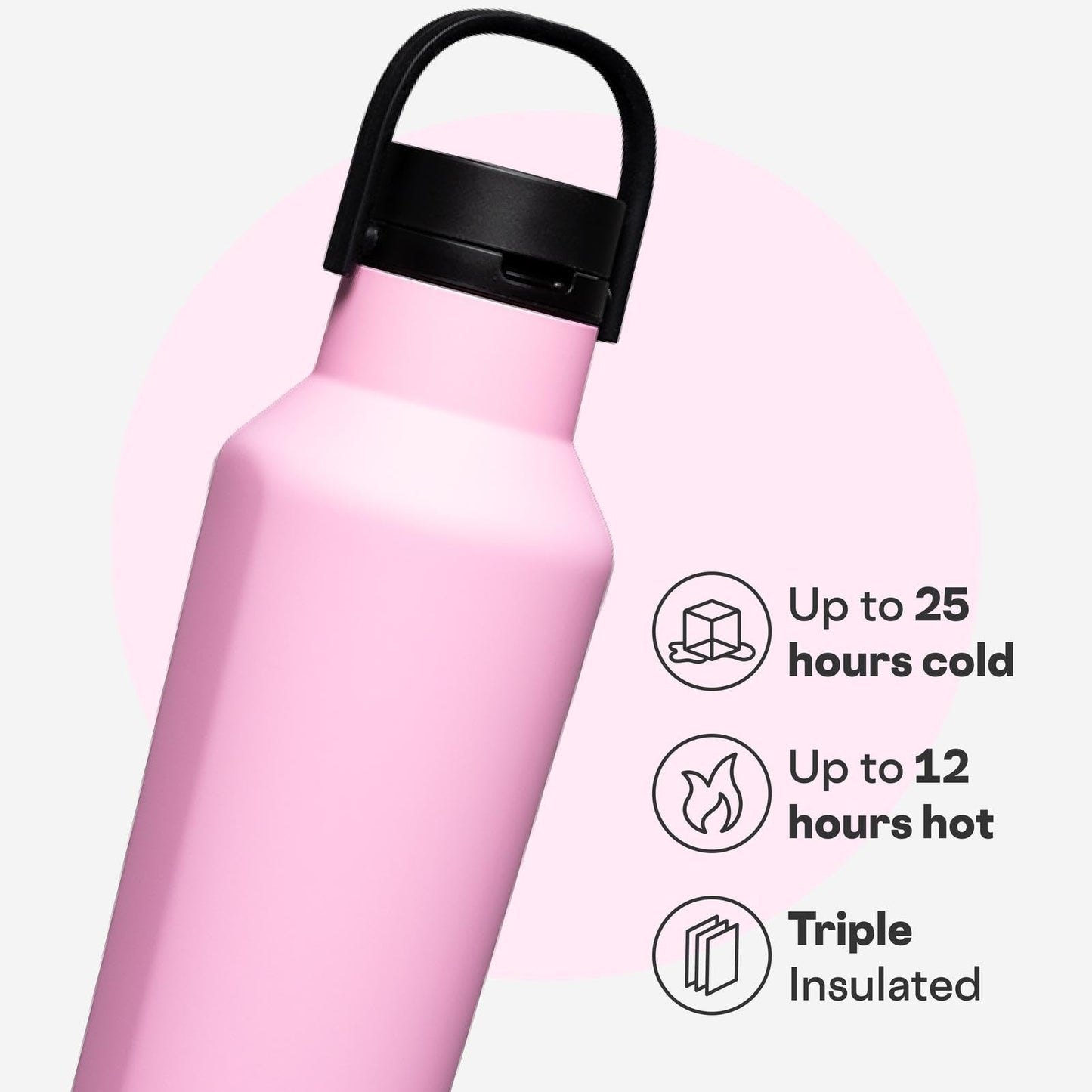 Corkcicle Sport Canteen - Keeps Drinks Cold 25 Hours - Stainless Steel Water Bottle - Triple-Insulated - Spill-Proof - Summer Drinkware Gift - Keeps