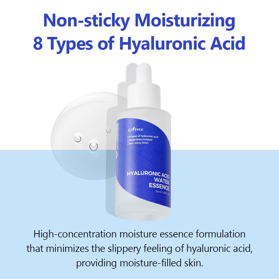 ISNTREE Hyaluronic Acid Water Essence 50ml 1.69 fl.oz | Water Serum | Replenishes moisture | Non-sticky ?nish