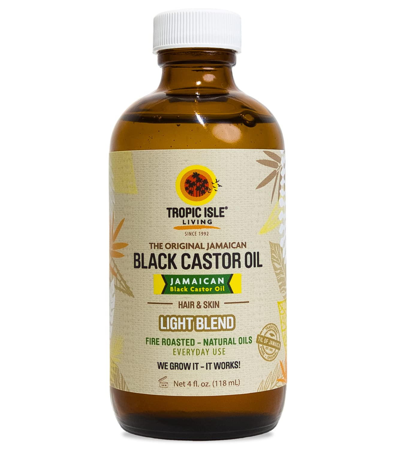 Light Blend Jamaican Black Castor Oil 4 fl oz | Lightweight Nourishing Oil with Vitamin E & Omega Fatty Acids | Strengthens, Moisturises & Conditions
