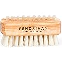 Fendrihan Travel Size Dual Sided Olivewood Nail and Hand Brush with Natural Boar Bristles 2.3" (Made in Germany)