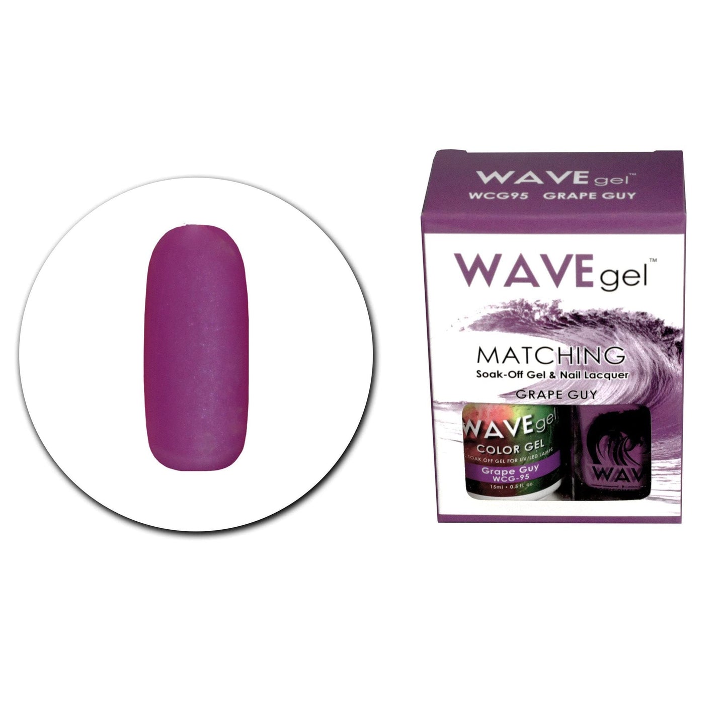 WAVEGEL Soak-0ff Gel & Nail Lacquer Matching Duo Set - Grape Guy - WCG95-95 I 0.5 Oz Beauty & Personal Care WAVE gel