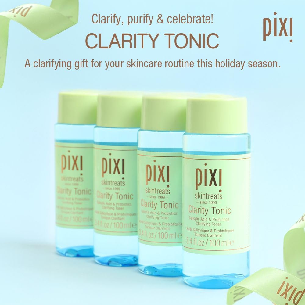 Pixi Beauty Clarity Tonic 100ml, AHA & BHA Toner | Minimize Pores, Promote A Clearer, Healthier Complexion, 3.4 Fl Oz