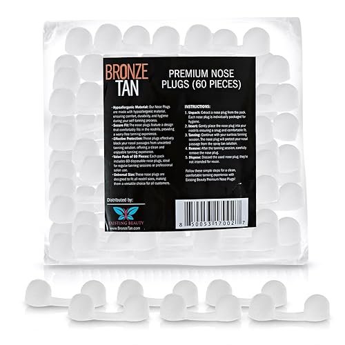 Bronze Tan Disposable Nose Filters for Professional Spray Tan - 60 Pieces, Spray Tanning Supplies - Also Ideal for Allergies & Dust - Spray Tan Nose