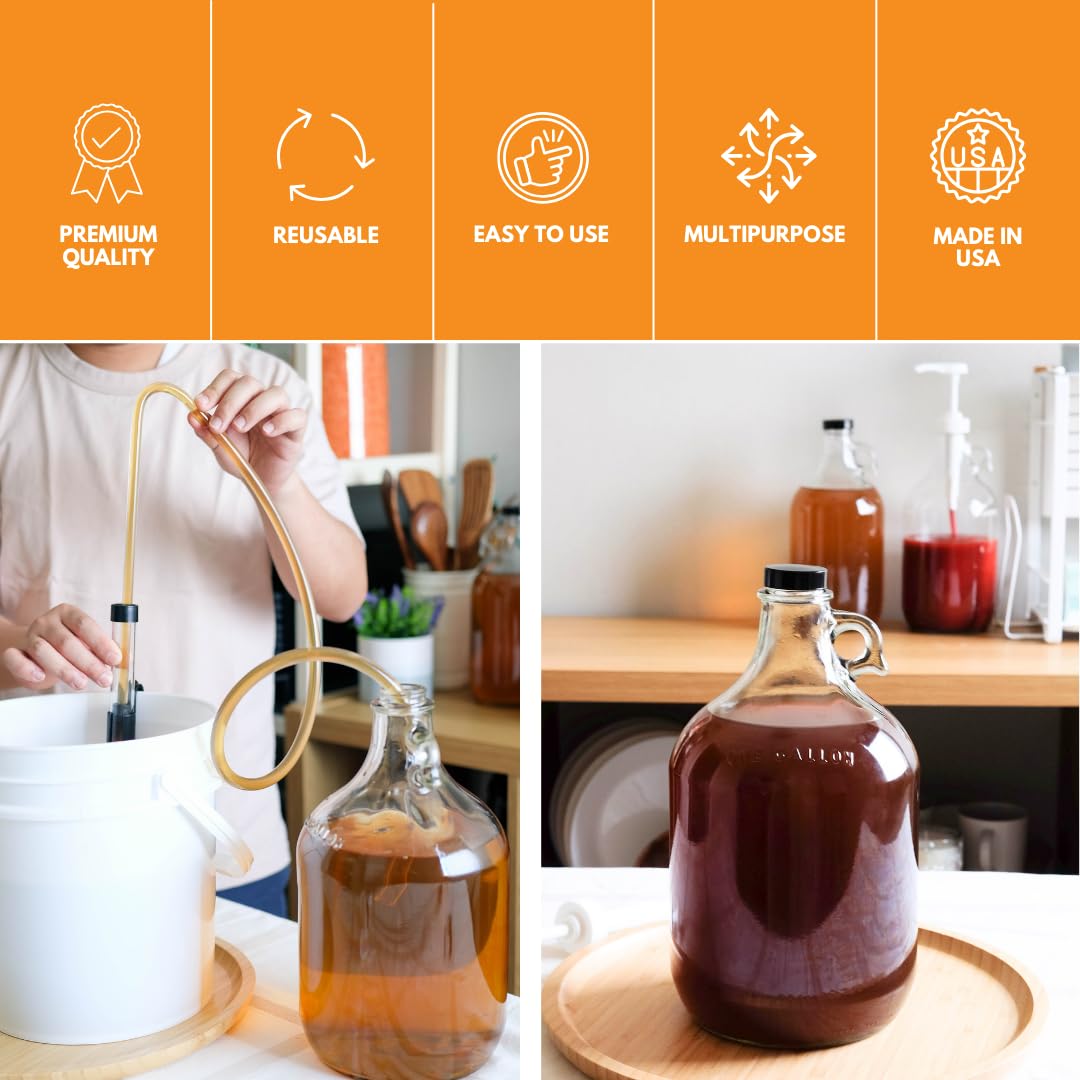 FastRack Glass Water Bottle Includes 38 mm Polyseal Cap, 1 gallon Capacity, Clear