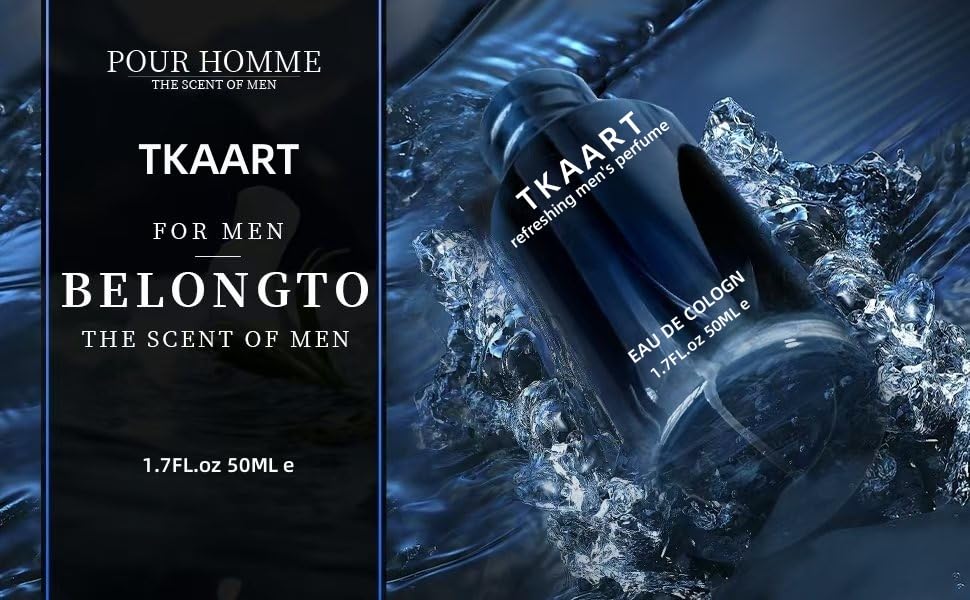 TKAART Cologne men's perfume, Eau de Toilette for Men, Fresh and lasting spray perfume lemon pepper base note cedar, Portablecologne for men 50ML (1