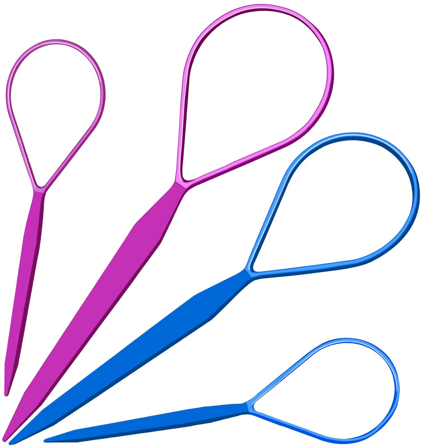 Teenitor 4pcs Pony Hair Tail Accessories, 2 Pairs French Braiding Tool, Turvy Styling Tool for Women Girls, Ponytail Pull Through Tool Purple/Blue Beauty and Personal Care Teenitor Default Title