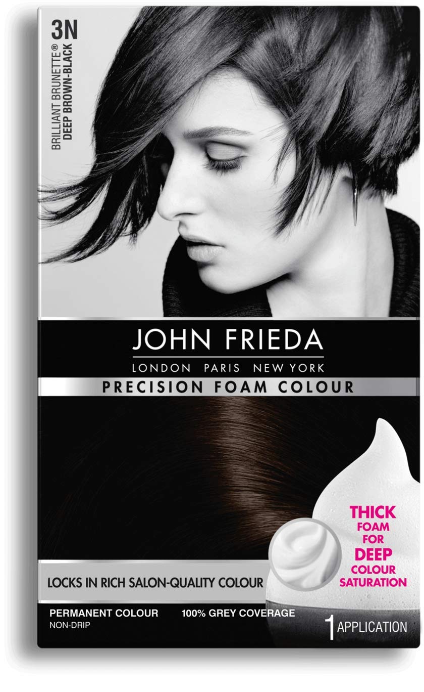 John Frieda Precision Foam Color Permanent Color, 3N Brilliant Brunette Deep Brown-Black 1 applicati