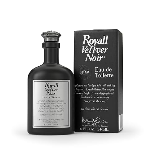 ROYALL VETIVER NOIR, Men's Eau de Toilette, Vetiver & Amber Fragrance - 8 Fl oz Splash